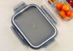 Picture of Glass Lunch Box for Office   Glass Food Container Lunch Box with Airtight Vent Lid, Glass Lunch Box for Travel 2 Compartment BPA-Free Meal Prep Glass Containers with Lids for Lunch
