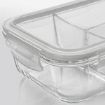 Picture of Glass Lunch Box for Office   Glass Food Container Lunch Box with Airtight Vent Lid, Glass Lunch Box for Travel 2 Compartment BPA-Free Meal Prep Glass Containers with Lids for Lunch