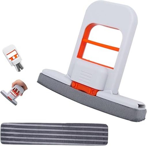 Picture of Small Foldable Desktop MopPortable Self-Squeeze Short Mop for Wet and Dry Use Cleaning System, for Bathroom, Kitchen, Desktop, Glass, Living Room, Car MINI MOP FOLDING MOP