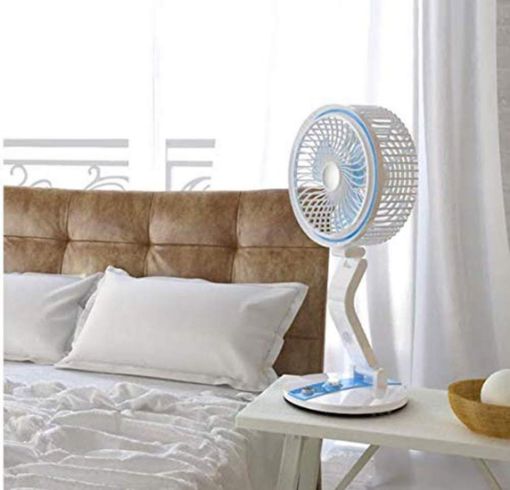Picture of Rechargeable Multifunction Folding fan with LED light 360° Rotating 5 Watts Folding Fan, Multifunction, Rechargeable with LED light, Multicolor