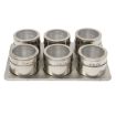 Picture of Stainless Steel Magnetic Spice Rack Spice Set (6 pcs)  Standard Magnetic Stainless Steel Cruet Condiment Spice Jars Set (Silver)