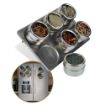 Picture of Stainless Steel Magnetic Spice Rack Spice Set (6 pcs)  Standard Magnetic Stainless Steel Cruet Condiment Spice Jars Set (Silver)