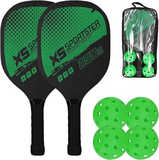 Picture of Pickleball Paddle Set Pickleball Rackets Set  2 Rackets and 4 Pickleballs  Rackets Set