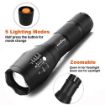 Picture of Rechargeable Torch Flashlight Long Distance Beam Range for Outdoor Industrial Security Purpose Metal Flashlight Torch Camping Hiking LED Waterproof Pocket Flashlight for Camping Hunting Hiking Rechargeable