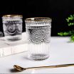 Picture of Romantic Water Glass Vintage Drinking Glasses Tumblers Clear Glassware Set