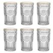 Picture of Romantic Water Glass Vintage Drinking Glasses Tumblers Clear Glassware Set