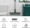 Picture of Bathroom Cleaning Brush with Wiper Upgraded 3 in 1 Tiles Cleaning Brush Bathroom Brush with Long Handle 3 IN 1 TILES CLEAING BRUSH mop