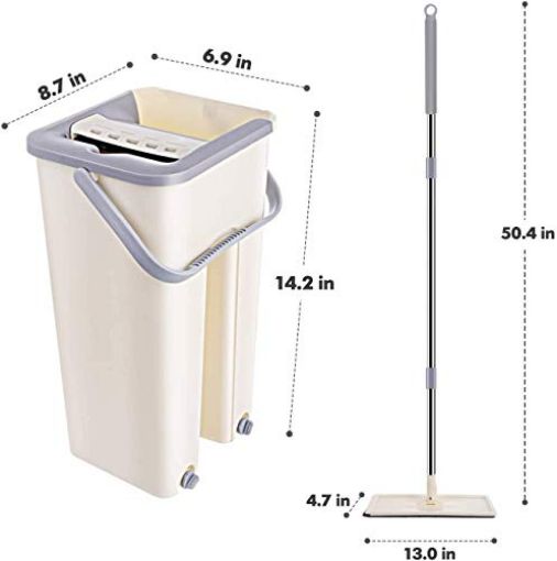 Picture of Scratch Cleaning Mop with 2 in 1 Self Clean Wash Dry Hands Free Magic Flat Mop skratch