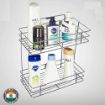 Picture of Stainless Steel Spice 2 Layer Fruits & Vegetable Onion Trolley Container Organizer Organizer Basket for Home Multipurpose Kitchen Storage Shelf Shelves Holder Stand Rack