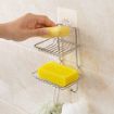 Picture of SS 2 Layer Bathroom Soap Holder  Wall Mounted Double Layer soap Dish Holder & Dispensers Stainless Steel Waterproof  Bathroom Double-Layer Soap Dish Holder