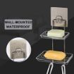 Picture of SS 2 Layer Bathroom Soap Holder  Wall Mounted Double Layer soap Dish Holder & Dispensers Stainless Steel Waterproof  Bathroom Double-Layer Soap Dish Holder