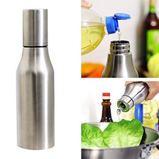 Picture of Oil Dispenser Bottle (1200ML) Stainless Steel Cooking Oil Dispenser Oil Nozzle Dropper Container Dust & Leak Proof Oil Bottle Pouter Oil Pot with Sharp Finish Vinegar Dispenser