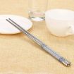 Picture of 5 Pairs Reusable Metal Stainless Steel Chopsticks Dishwasher Safe  Stainless Steel Round Chopstick