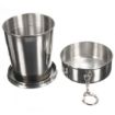Picture of Steel Pocket Cup With Key Chain Folding Cups for Outdoor Travel Camping Picnic