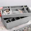 Picture of 4 Packs Velvet Jewelry Trays Velvet Jewellery Drawer Organiser Grey Storage Holder