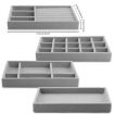 Picture of 4 Packs Velvet Jewelry Trays Velvet Jewellery Drawer Organiser Grey Storage Holder