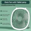 Picture of USB Desk Fan with light Table Fan with usb charging Folding Small Fan  Mini Fan with LED Light USB Desk Fan