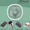 Picture of USB Desk Fan with light Table Fan with usb charging Folding Small Fan  Mini Fan with LED Light USB Desk Fan