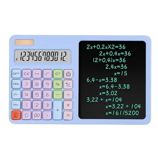 Picture of Calculator with Notepad 12 Digit Display LCD Writing Tablet