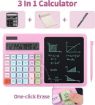 Picture of Calculator with Notepad 12 Digit Display LCD Writing Tablet