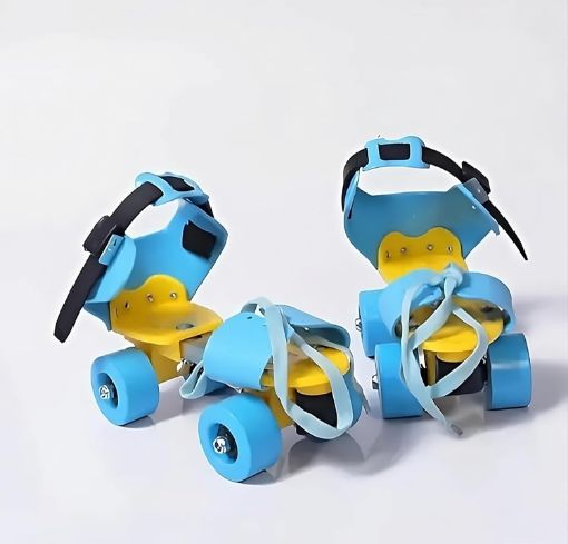 Picture of Yellow Blue Roller Skates Skates skating roller pink skating Inline Skates