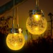 Picture of Crackle Glass Ball Light (2 Pcs) Solar Lantern Crackle Glass Ball Hanging Solar Post Lights