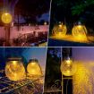 Picture of Crackle Glass Ball Light (2 Pcs) Solar Lantern Crackle Glass Ball Hanging Solar Post Lights