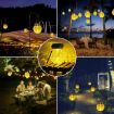 Picture of Crackle Glass Ball Light (2 Pcs) Solar Lantern Crackle Glass Ball Hanging Solar Post Lights
