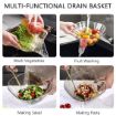 Picture of Drain Basket Fruit Cleaning Bowl Kitchen Sink Washing Filter