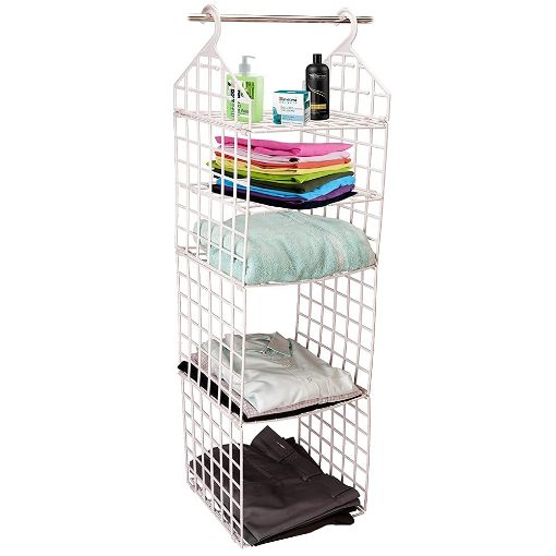 Picture of 5 LAYER FOLDABLE CLOTHING RACK 5 Layer Folding Clothes Storage Racks Dormitory Closet for Students Wardrobe Shelves Hanging Organizer Storage Holders