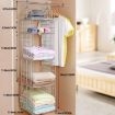 Picture of 5 LAYER FOLDABLE CLOTHING RACK 5 Layer Folding Clothes Storage Racks Dormitory Closet for Students Wardrobe Shelves Hanging Organizer Storage Holders