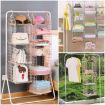 Picture of 5 LAYER FOLDABLE CLOTHING RACK 5 Layer Folding Clothes Storage Racks Dormitory Closet for Students Wardrobe Shelves Hanging Organizer Storage Holders