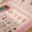 Picture of Jewellery Organiser Jewellery Box Organiser PU Leather Zipper Portable Storage Box Case with Dividers Container Plastic Organizer Box Jewellery Organiser  Storage Box Case