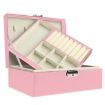 Picture of Jewellery Organiser Jewellery Box Organiser PU Leather Zipper Portable Storage Box Case with Dividers Container Plastic Organizer Box Jewellery Organiser  Storage Box Case