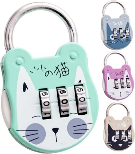 Picture of 3 Digit Mini Lock Cat Lock Cat Mini Luggage Suitcase Number Password Lock
