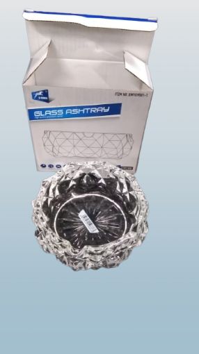 Picture of Crystal Glass Ash Tray  Round Tabletop Tabletop Ashtray Indoor Outdoor Use Cigarette Cigar Ash Holder