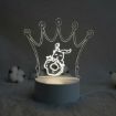 Picture of 3D Acrylic Creative Message Board with LED Light Base Holder Writing Pen Crown Shape