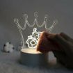 Picture of 3D Acrylic Creative Message Board with LED Light Base Holder Writing Pen Crown Shape