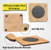 Picture of wooden coaster square, hot plate wooden plate wooden heatong plate Heat Resistant Square Shape Wooden Coasters Pan Pot Holder Heat Insulation Bamboo Coasters Pad Hot Coffee Bowl Tea Cup Heat Pad Placemat for Home Kitchen Dining Table