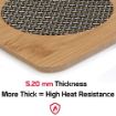 Picture of wooden coaster square, hot plate wooden plate wooden heatong plate Heat Resistant Square Shape Wooden Coasters Pan Pot Holder Heat Insulation Bamboo Coasters Pad Hot Coffee Bowl Tea Cup Heat Pad Placemat for Home Kitchen Dining Table