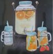 Picture of Beverage Dispenser Jar & Sipper Glass Set with Base Stand BEVERAGE DISPENSER JAR WITH STAND AND GLASS MUG MASSON JAR MASOON JAR MASAN JAR MESAN JAR GLASS JUG WITH MASSON GLASS MUG