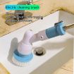 Picture of Long Handle Electric Mop Household Cleaning Tool Portable Spin Scrubber  USE Plastic Electric Spin Scrubber Machine Floor Cleaning Bathroom Tiles Cleaner Tool