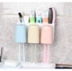 Picture of NEW TOOTHBRUSH HOLDER Wall Mount Toothbrush Combination Holder with 3 Cups Self-Adhesive Bathroom Shower Storage Organizer