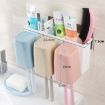 Picture of NEW TOOTHBRUSH HOLDER Wall Mount Toothbrush Combination Holder with 3 Cups Self-Adhesive Bathroom Shower Storage Organizer