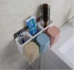 Picture of NEW TOOTHBRUSH HOLDER Wall Mount Toothbrush Combination Holder with 3 Cups Self-Adhesive Bathroom Shower Storage Organizer
