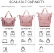Picture of Women's Large Expandable Weekend Duffel Bag Pink Shoulder Travel Duffle Bags for Women