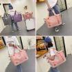 Picture of Women's Large Expandable Weekend Duffel Bag Pink Shoulder Travel Duffle Bags for Women