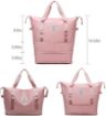 Picture of Women's Large Expandable Weekend Duffel Bag Pink Shoulder Travel Duffle Bags for Women