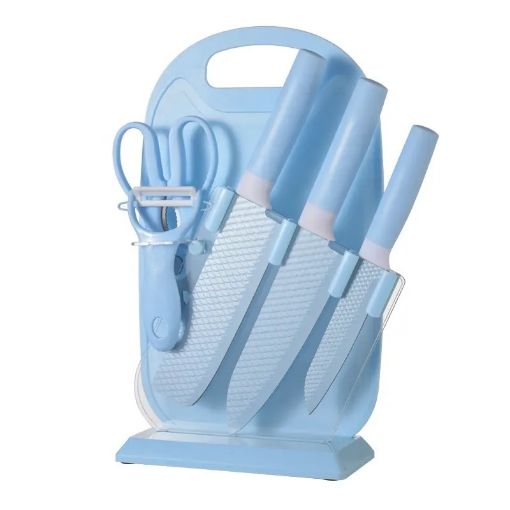 Picture of 7 IN 1 NEW KNIFE SET KNIFE SET 7 in 1 non stick kitchen texture chef knife set with dragon scale for kitchen cooking