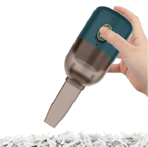 Picture of Desktop Vacuum Cleaner Portable Compact Cordless Visible Dust Bin Mini Handheld Vacuum Multifunctional Brush